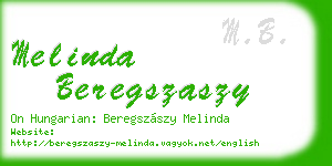melinda beregszaszy business card